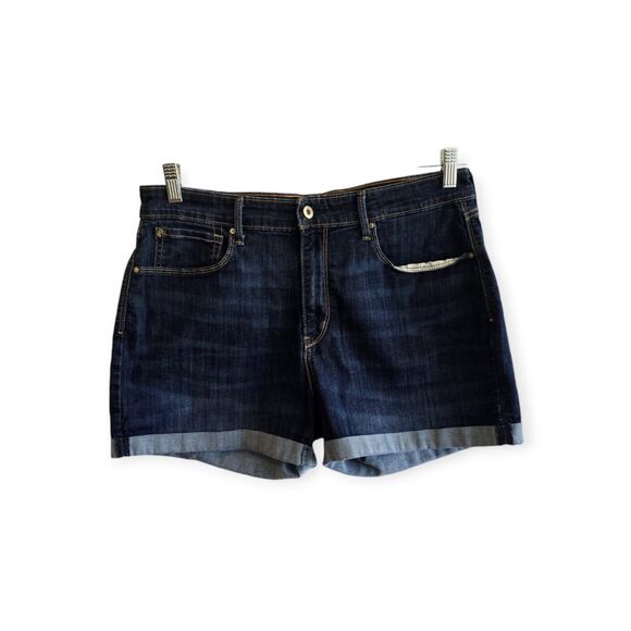 Denizen by Levi's High-Rise Shorts Cuffed Denim Women Size 16 33W - Picture 1 of 7